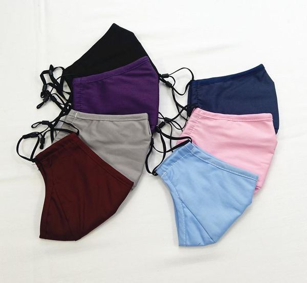 

us stock designer face mask anti pollution cotton mouth masks with pm2.5 carbon filters anti dust respirator cloth mask fy9049, Black