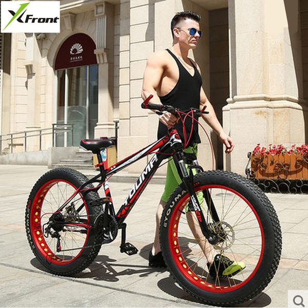

new x-front brand 27 speed 4.0 fat wide tire snow mobile bike cross country downhill beach mountain bicycle travel bicicleta