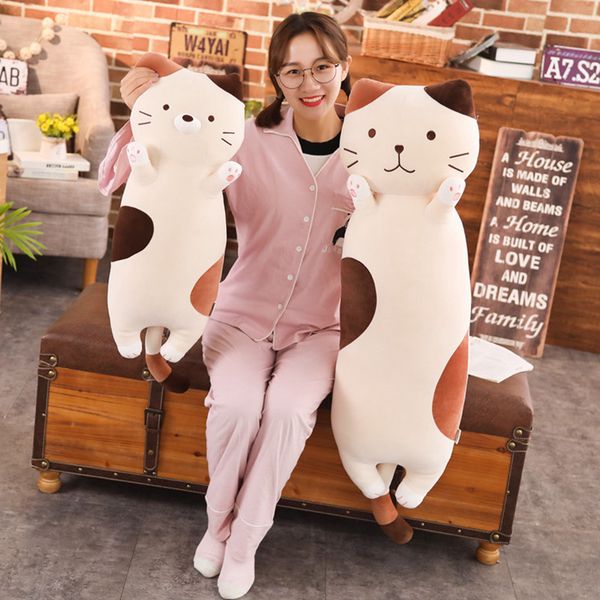 

70cm kawaii cat long pillow plush toys cute animal cat sleep cushion stuffed dolls for children kids birthday gift
