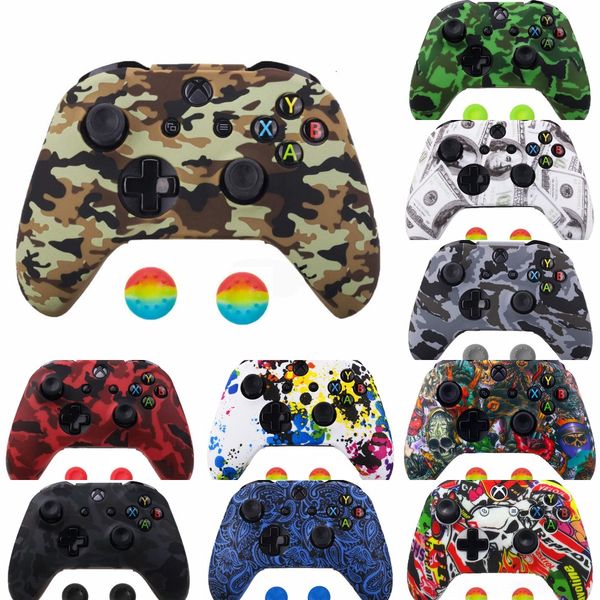 

9nmgd joystick silicone rubber skin controller protective case cover game pad soft accessories for microsoft xbox one s gamepad