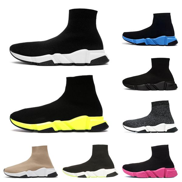

new speed trainer men women sock shoes black white red glitter green casual shoes fashion mens trainers runner size 36-45
