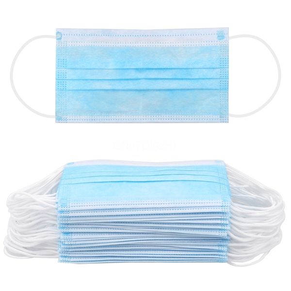 

dhl ship dropship 100 1pcs 3 layers filter dustproof earloop non woven mouth dust mask 360 folding civil masks blue fa k282