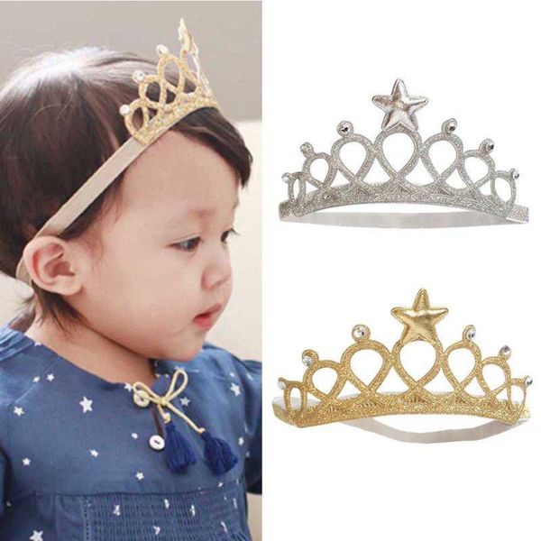 

2020 gold crown щепка оголовье дети девочки малышей симпатичные ткань кристалл аксессуары для волос головные уборы, Slivery;white