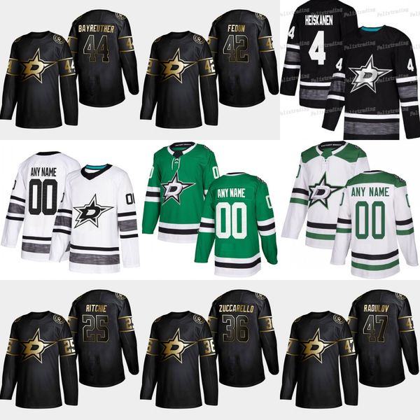 

36 Mats Zuccarello 2019 Golden Edition Stars 42 Taylor Fedun 44 Gavin Bayreuther 47 Alexander Radulov 25 Brett Ritchie Hockey Jerseys