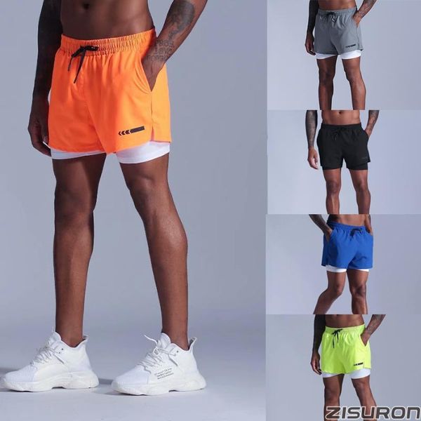 

men sport running shorts jogging fitness racing shorts training track and field athletics short pants, Black;blue