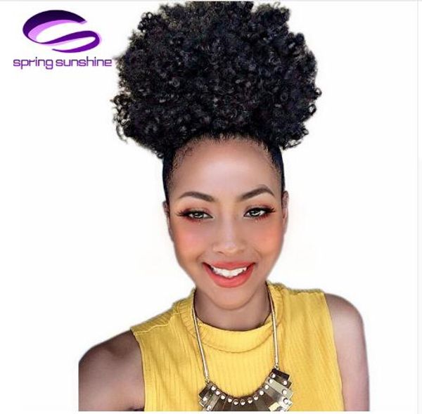 Synthetic Puff Afro Short Kinky Curly Chignon Hair Bun Drawstring