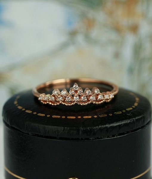 

покрытие розового золото кольца короны кольцо кольцо руки украшение женщина украшение, Silver