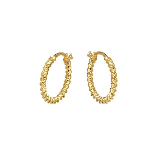 

harlig sterling silver s925 gold color small hoop earrings for women allergy fashion jewelry trendy style, Golden;silver
