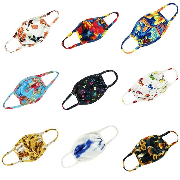 

designer printed face mask ice silk face mask dust-proof mask children kids celebrity sunscreen thin breathable masks #341, Black