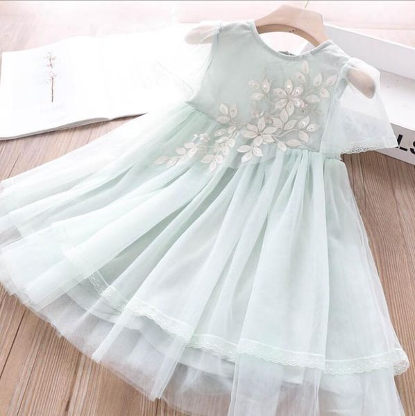 

girls flower princess dress 2020 summer baby girls party dresses children's dress kids clothing wholesale, Red;yellow