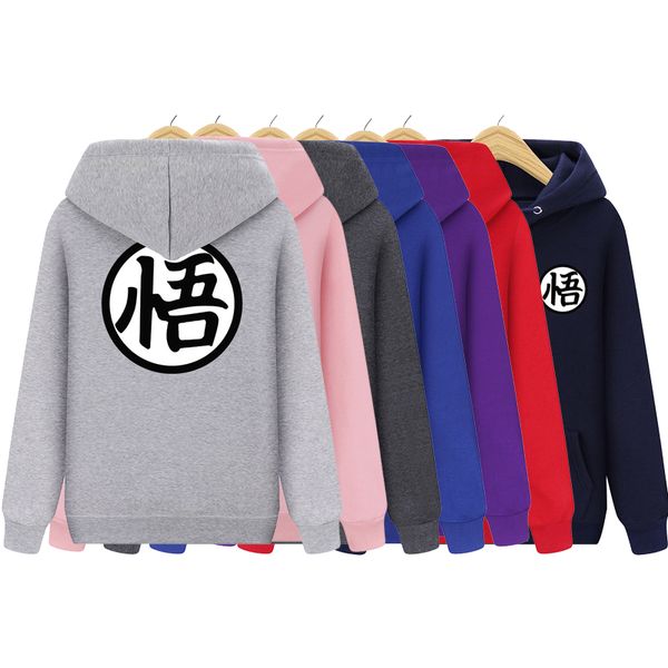 

dragon ball z новый японский dragon ball гоку толстовка мужчины женщины флис с капюшоном толстовка db мода пуловер куртка пальто hip hop smd, Black