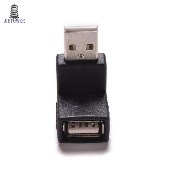 

500pcs/lot 90 degree angled usb 2.0 a male to female adapter usb2.0 coupler connector extender converter for lappc black