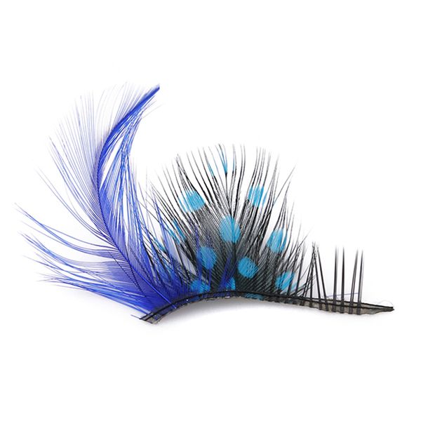 

1 pair exaggerated color false eyelashes stage performance art studio makeup eye lashes blue dot thick feather fake eyelashes