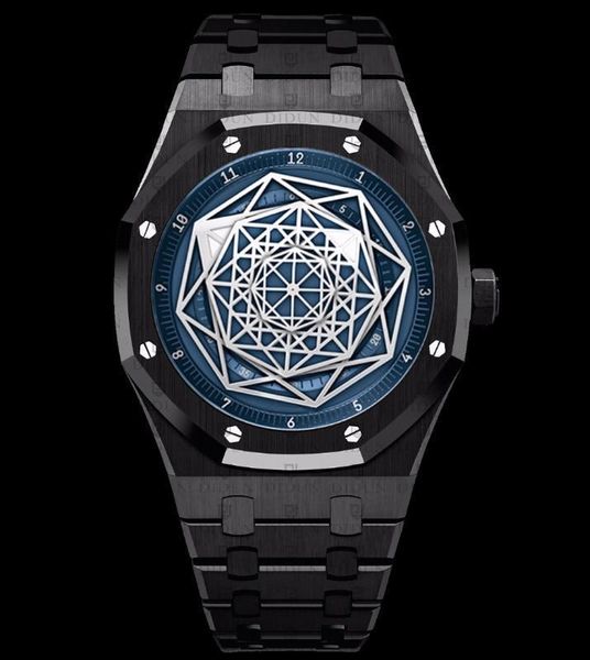 

fashion men's full automatic mechanical watch classic didun big bang series sports stainless steel men watches luminous hands, Slivery;brown