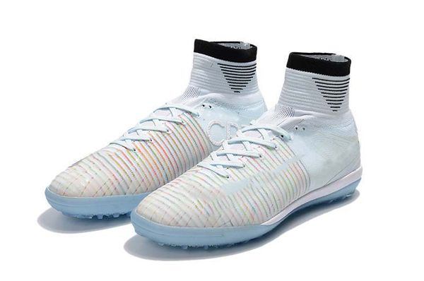 

2019 mens/woman/kids football boots superfly v tf/ic/fg soccer shoes mercurial superfly v cr7 light blue soccer cleat