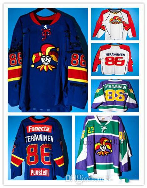

изготовленный на заказ джерси 5xl 6xl 2012-13 йокерит хельсинки клоун teuvo teräväinen хоккейная майка вышивка сшитая подгоняйте любой номер, Black;red