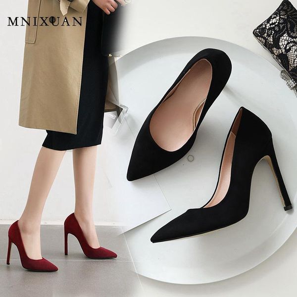 

mnixuan female shoes high heels size 43 women pumps spring 2020 new pointed toe stilettos shoe black office career shoes size 47