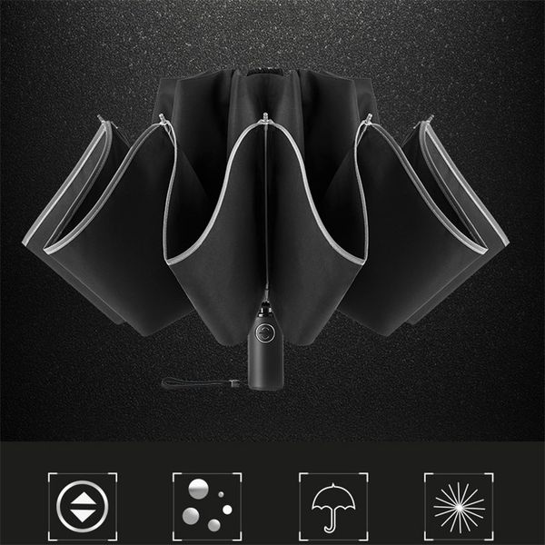 

fully automatic reverse umbrella dry solid sunscreen multicolours rain folding three fold business umbrella custom advertising