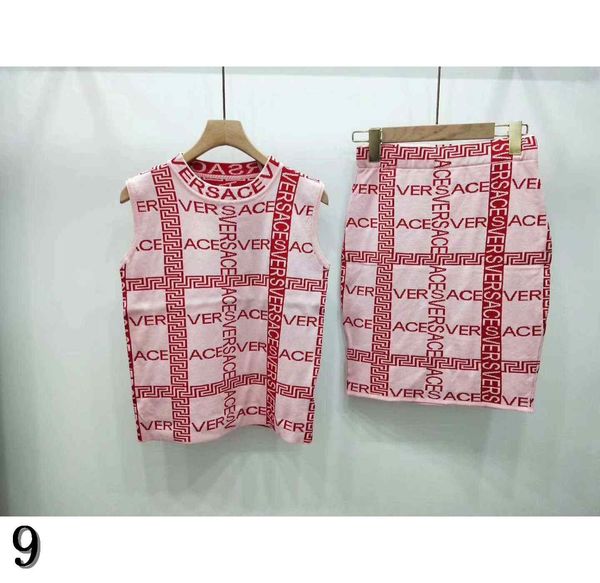 

женские летние двухсекционные платья без рукавов топы + мини-платье-футляр с принтом букв женская мода круглый вырез вязаное платье.#9, Black;gray