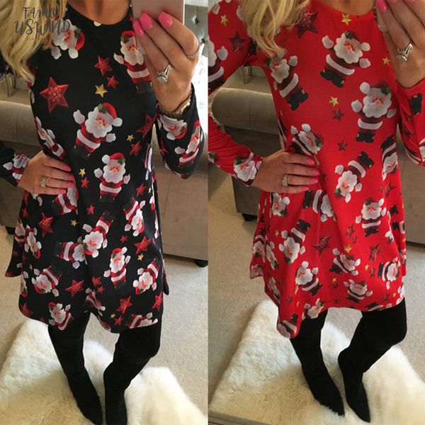 

s 5xl plus size tunic autumn women dresses casual cartoon print christmas dress casual loose long sleeve party dress vestidos, Black;gray