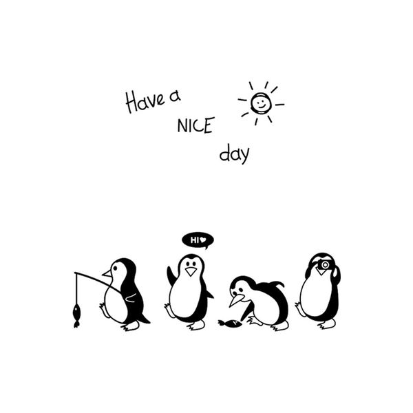 

havea nice day cute penguin sticker kitchen fridge wall stickers art novelty funny refrigerator decoration fridge magnets #o