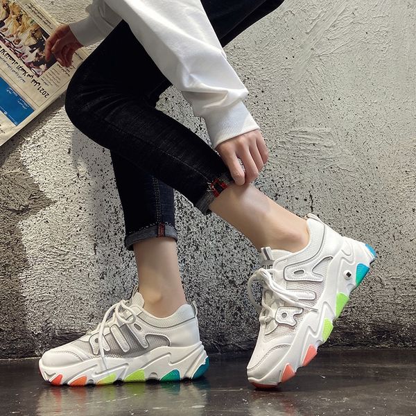 

womens fashion sports walking shoes casual comfy pu breathable flat sneakers