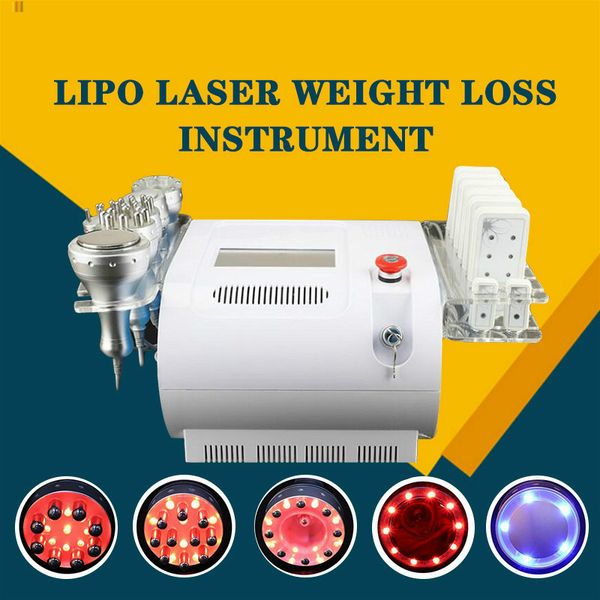 

2020 40k ultrasonic cavitation vacuum bipolar tripolar rf body face skin tighten lipo laser fat burning weight loss slimming machine, Black