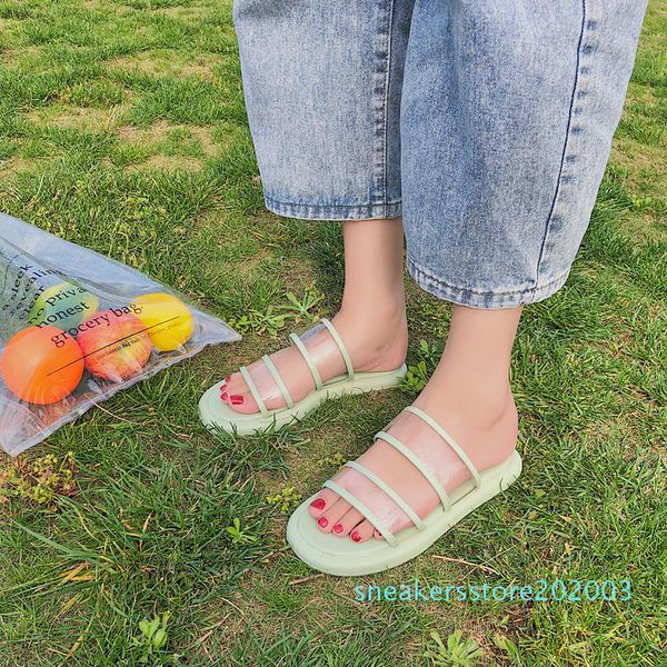 

slippers women summer luxury slides shoes transparent heel designer flat massage soft rome rubber basic pu shoes transparent s03, Black