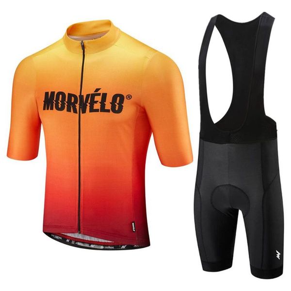 

2019 morvelo comfortable short sleeve set cycling wear breathable bicycle clothing clothes bike riding jersey 9d gel, Black;red
