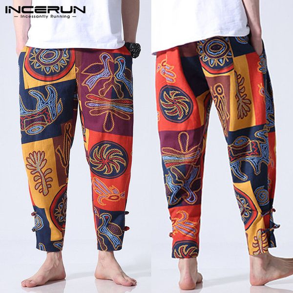 

men casual pants hawaiian beach vacation wide legs baggy harem hiphop loose fitness jogger ethnic trousers hombre pant floral, Black
