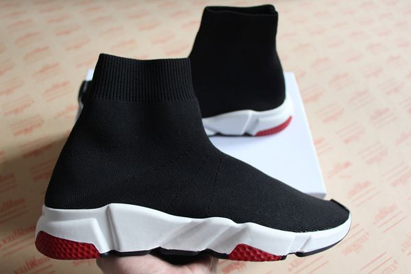 

New Mens Designer Shoes Paris Famous luxury brand shoes with white texture sole Top Quality designer Sock Shoes for women size 35-45