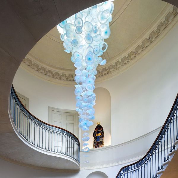 

2020 popular blown glass plate pendant lamps modern art hanging murano glass chandelier lighting