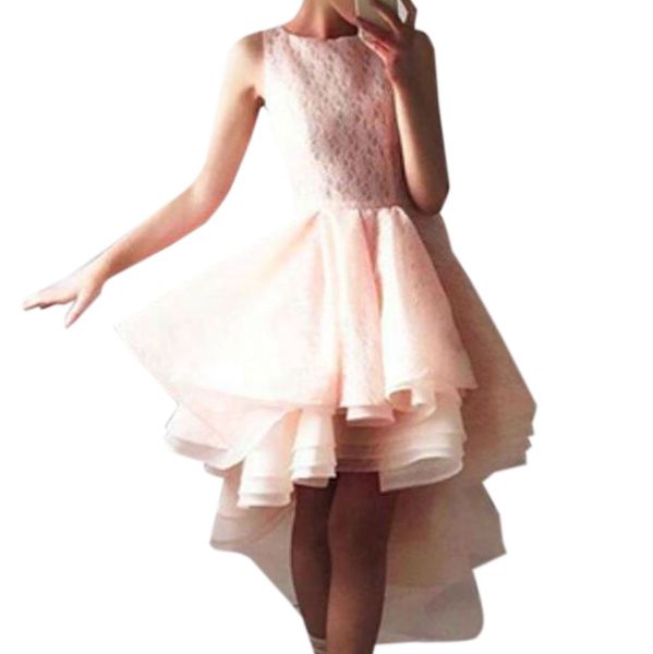 

2019 fashion dress female women o neck sleeveless lace irregular hem vintage gown evening party dress robe femme vestidos, Black;gray