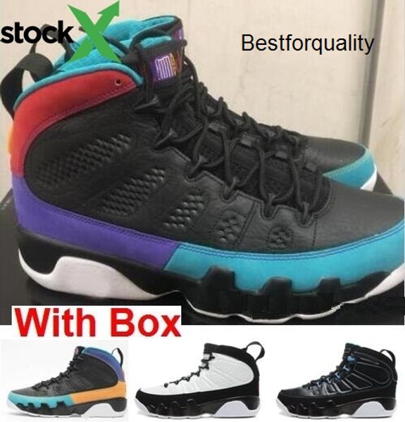 

box with 9 dream it do it wholesale jordon basketball shoes bred 9s bg gs space jam 9 black bottom concord blue barons men