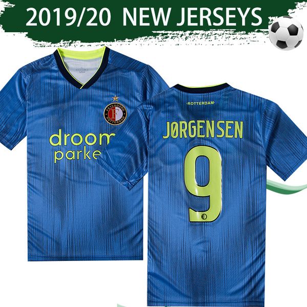 

2020 feyenoord away blue occer jer ey 32 v per ie 9 jorgen en football hirt 19 20 rotterdam maillot de foot uniform on ale