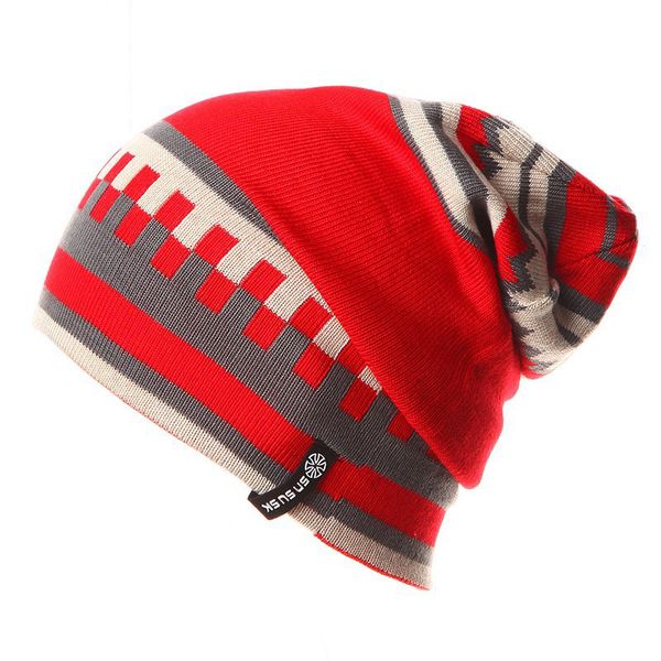 

brand hats men women warm winter knitting skating cap hat turtleneck cap gorro men both sides wear, Black;white