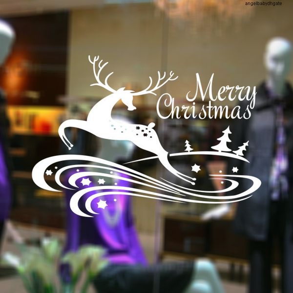

vinyl diy window new decal christmas wall decoration sticker removable diy glass wall merry christmas deer living room bedroom home decor