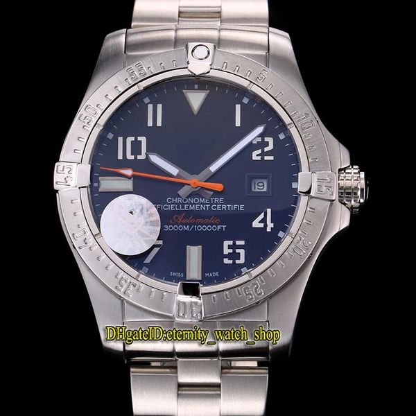 

luxry avenger ii seawolf a3239011|bc34|170a black date dial japan miyota automatic mens watch silvery case 316l steel strap sport watches, Slivery;brown