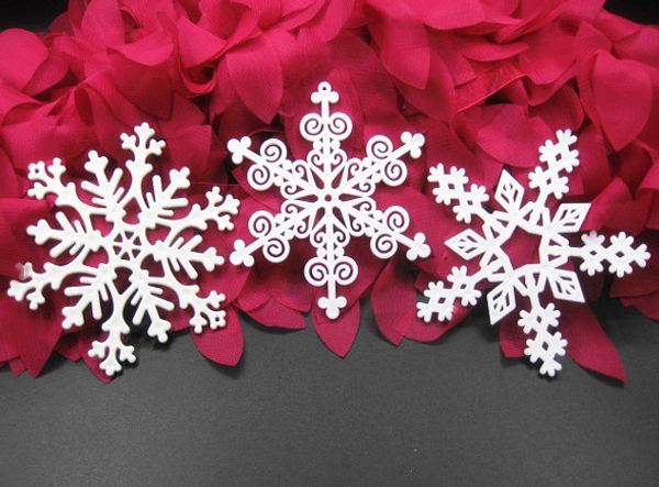 

10pcs new white thick plastic snowflake christmas pendant wedding hanging ornament craft decoration diy accessories 10cm