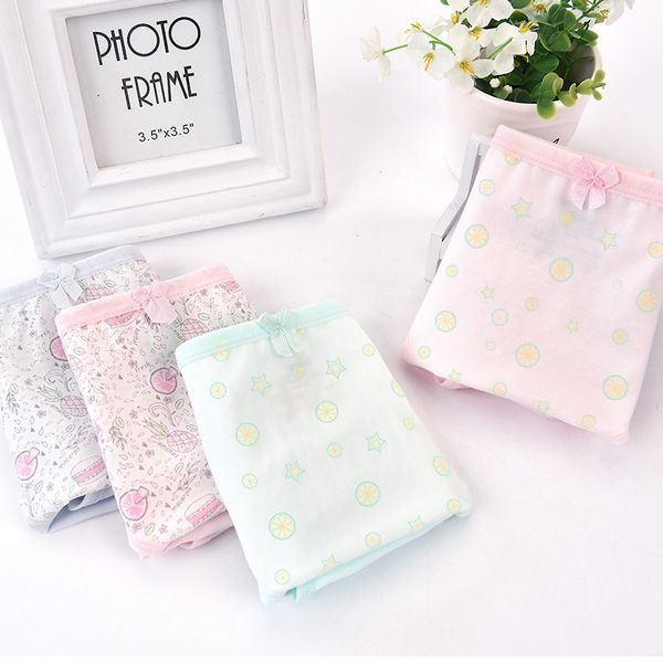

student underwear cotton small fresh children's briefs girls underwear girls 10-12-13-15 years old cute printed, Camo