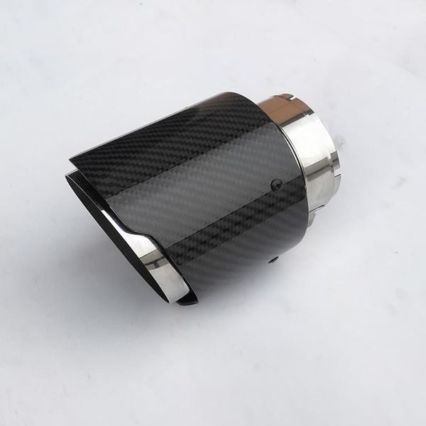 

glossy carbon fiber muffler tip exhaust pipe with stainless steel for universal models outlet 89mm