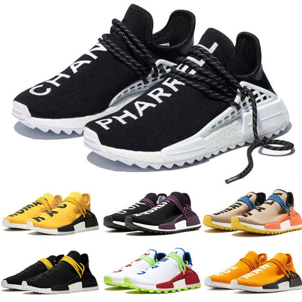 

pharrell williams pw human race trail x luxury men tennis shoes hu human species equality pale nude core black orange trainers arthur