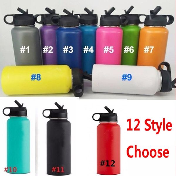 

vacuum water bottle 18/32/40oz stainless steel tumbler water bottle insulated wide mouth travel drinking mug cup with lids fa2740