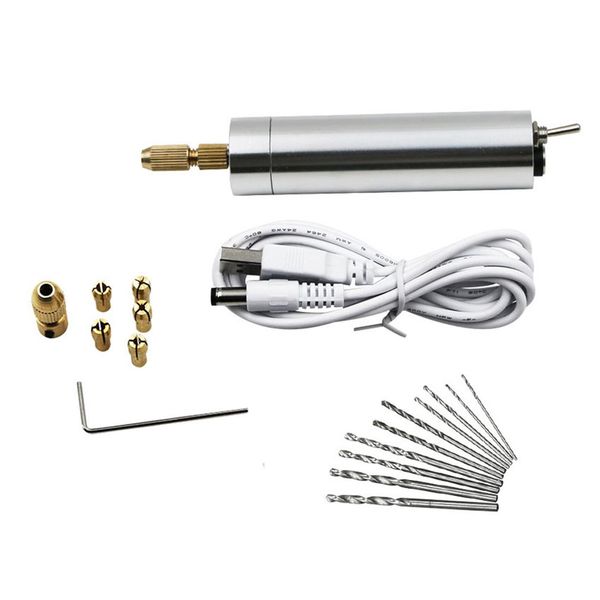 

mini electric hand drill set usb rotary tool set with twist drill 1.0-3.0mm copper chuck for engraving carving polishing
