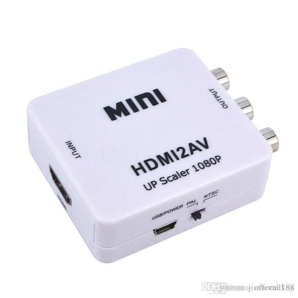 

mini hd 1080p hdmi2av video converter box hdmi to rca av/cvsb l/r video support ntsc pal output hdmi to av adapter