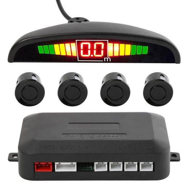 

universal car auto parktronic led parking sensor with 4 sensors reverse backup car parking radar monitor detector system display