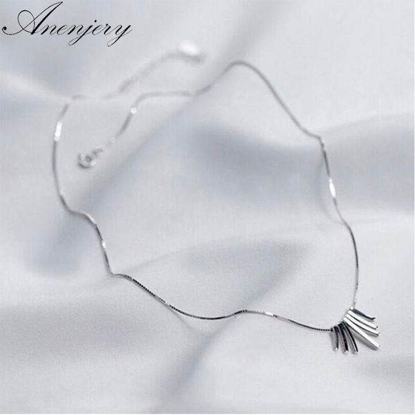 

anenjery simple fashion 925 sterling silver tassel necklace for women girl birthday gift silver 925 jewelry s-n241