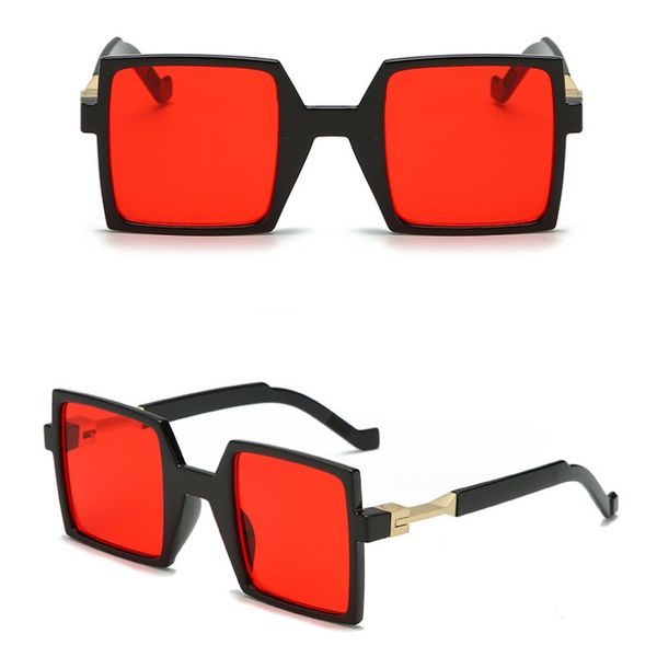 

designer sunglasses fashion retro big box square harajuku style sunglasses men and women tide brand glasses, White;black
