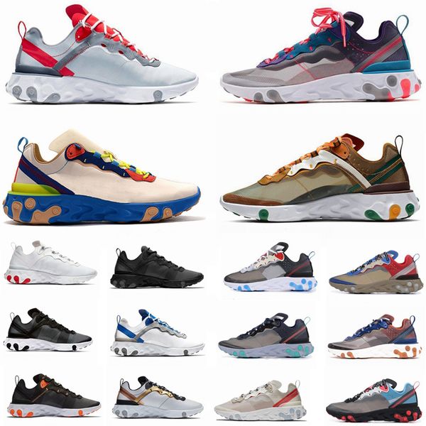

React Element 87 Undercover Men Running Shoes For Women Designer Sneakers Sports Mens Trainer Shoes Sail Light Bone Royal Tint 5