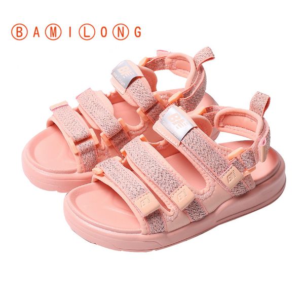 Высокое качество лета дышащий Non-Slip Мальчики обувь Детская натуральная кожа сандалии для девочек Комфортные для детей Школа пляжная обувь K50